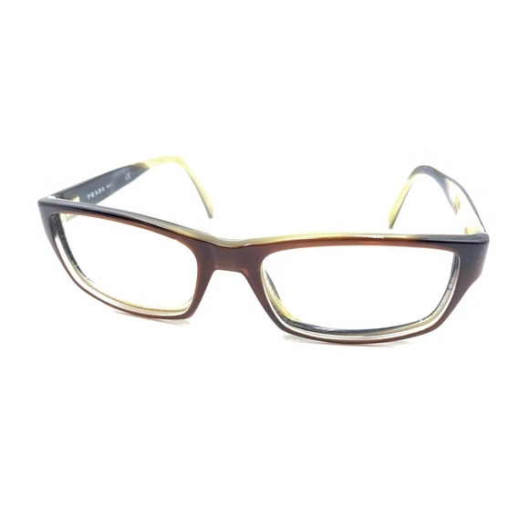 Prada VPR 06O EAP-1O1 Brown Rectangle Eyeglasses Frames 53-17 145 Italy Designer - Picture 8 of 12